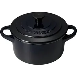 LE CREUSET Mini Cocotte 10 cm Schwarz Glänzend - B/H/T ca. 13.80x5.00x10.60