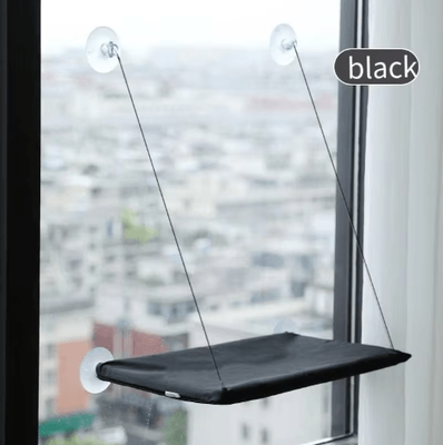 Inspire Picks Window Mounted Cat Hammock Bed Cat Window Hammock With Strong Suction Cups For Lounging & Climbing black