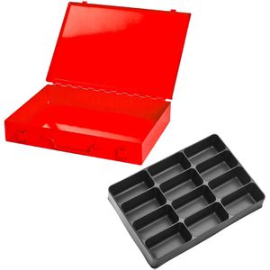 ADB Sortimentskasten 88620, 33 x 5 x 23cm, Metall, mit 12 Fächern