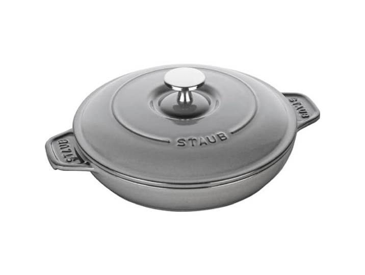Staub Auflaufform aus Gusseisen, rund, mit Deckel, 20 cm, Graphitgrau, hergestellt in Frankreich
