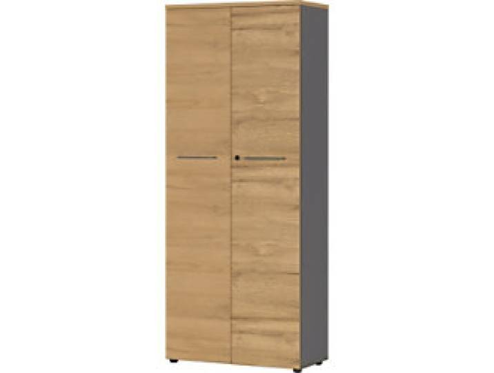 GERMANIA Schrank Agenda Melamin 4237-564AUFB Graphit, Eiche 800 x 400 x 1.970 mm