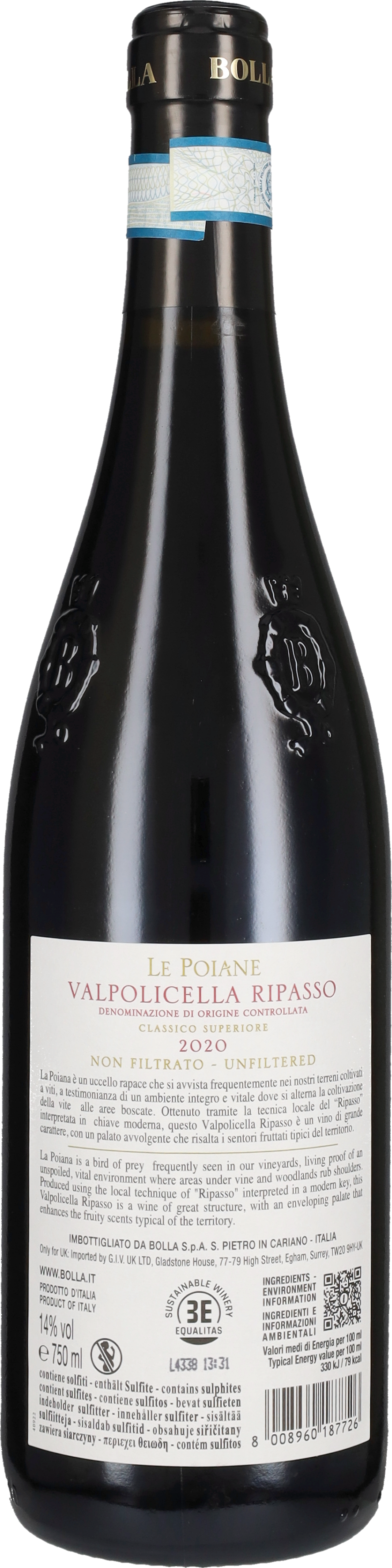 Valpolicella Ripasso Classico Superiore 'Le Poiane' Bolla 2021