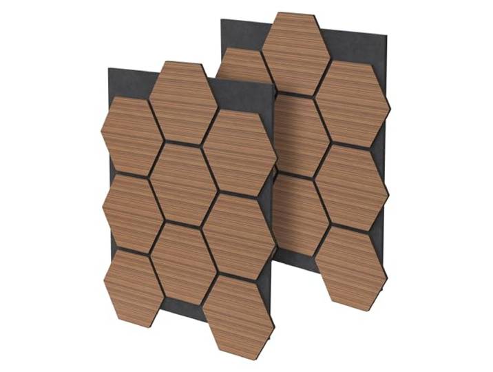 ML-Design Akustikpaneele Hexagon 2er Set, Schallschutzplatten Holzoptik