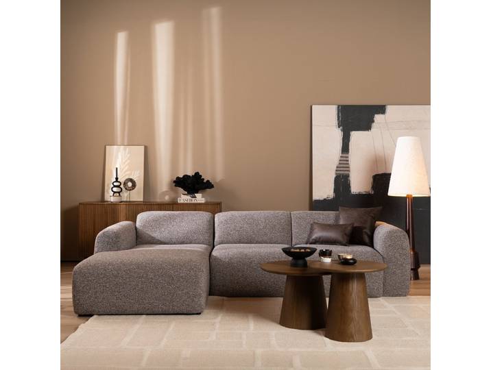 Bronx71 Ecksofa Maine Bouclé braun/grau links