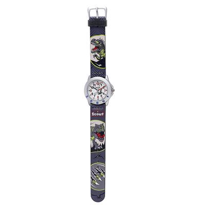 Quarzuhr SCOUT, bunt, Armbanduhren, Kinder, Quarzuhr, Armbanduhr, Kinderuhr, Lernuhr, Junge, Dinosaurier, Geschenk