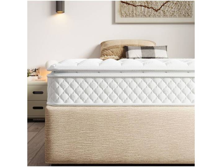 Matelas Ressorts Ensaches 140x200 Blanc Matelas 7 Zones FloraGrace Pour Chambre 2 Places Livre Roule Compresse 140x200x25cm