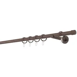 20mm,1-läufig,Rohr,Wandträger 12cm,Endstück cap Farbe: Rost, Größe: 200cm
