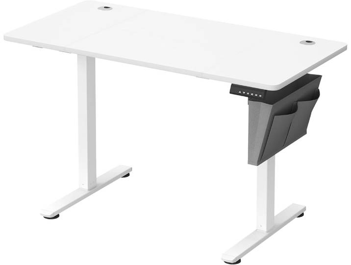 Elektrischer Höhenverstellbarer Schreibtisch Weiss Holz