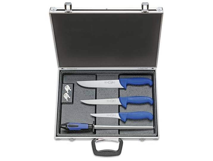 F. Dick Magnetkoffer ErgoGrip Hausschlachter (mit Ausbeinmesser/Blockmesser/Wetzstahl, Messerset) 8112000