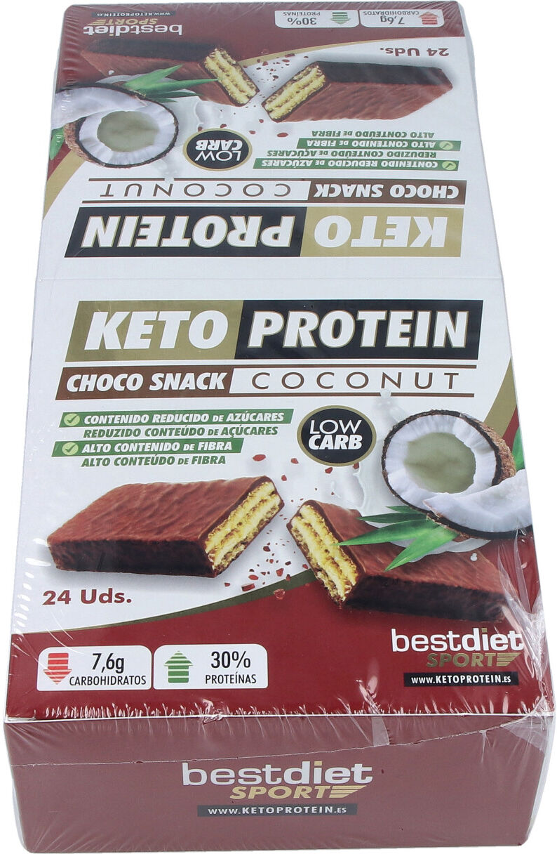Keto protein choco snack coconut protein barritas 24uds.