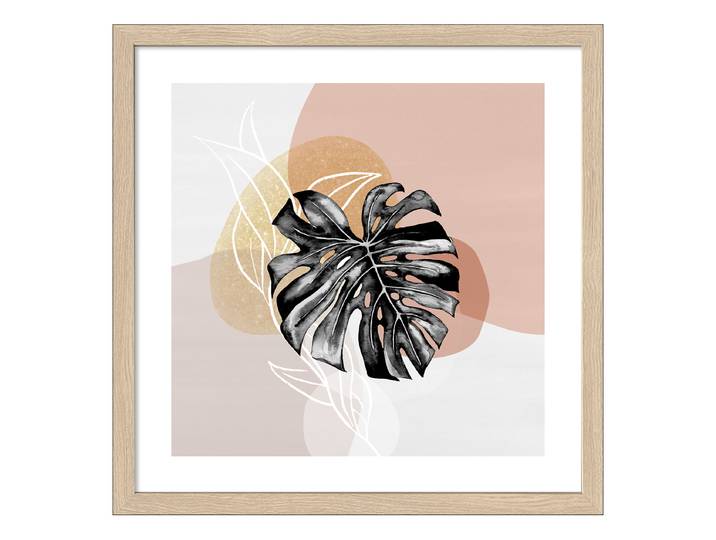 Holzbild Symbols On Gold Typ A Floatglas, MDF Schwarz/Gold/Beige 33 x 33 x 1cm