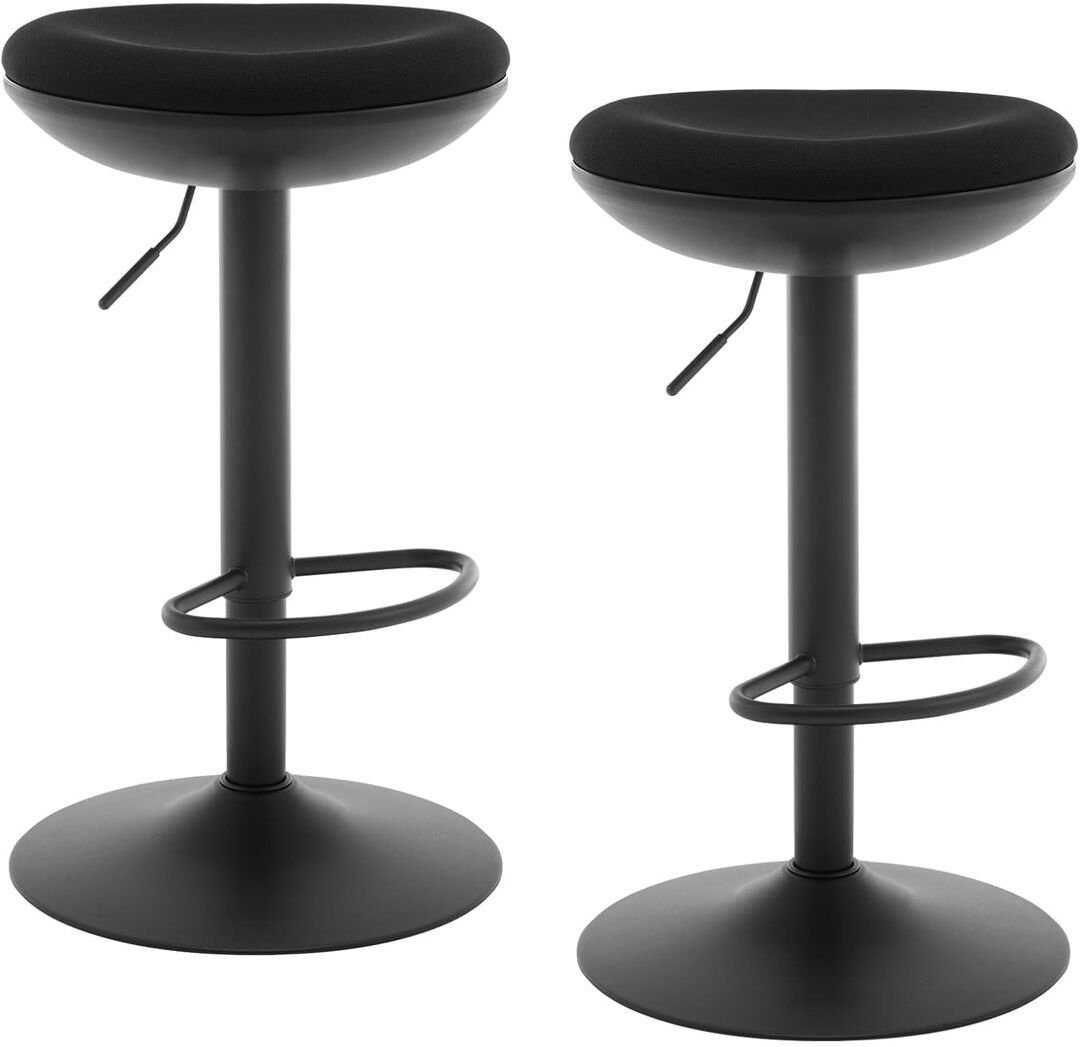 George Oliver Parshall Swivel Yes Upholstered Yes Bar Stool Black 2