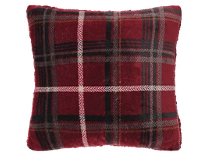 LIVARNO® Coussin décoratif (à carreaux/rouge)