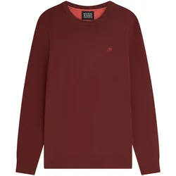 SCOTCH&SODA Herren Pullover - Core, Viskose Pullover, einfarbig Dunkelrot / M