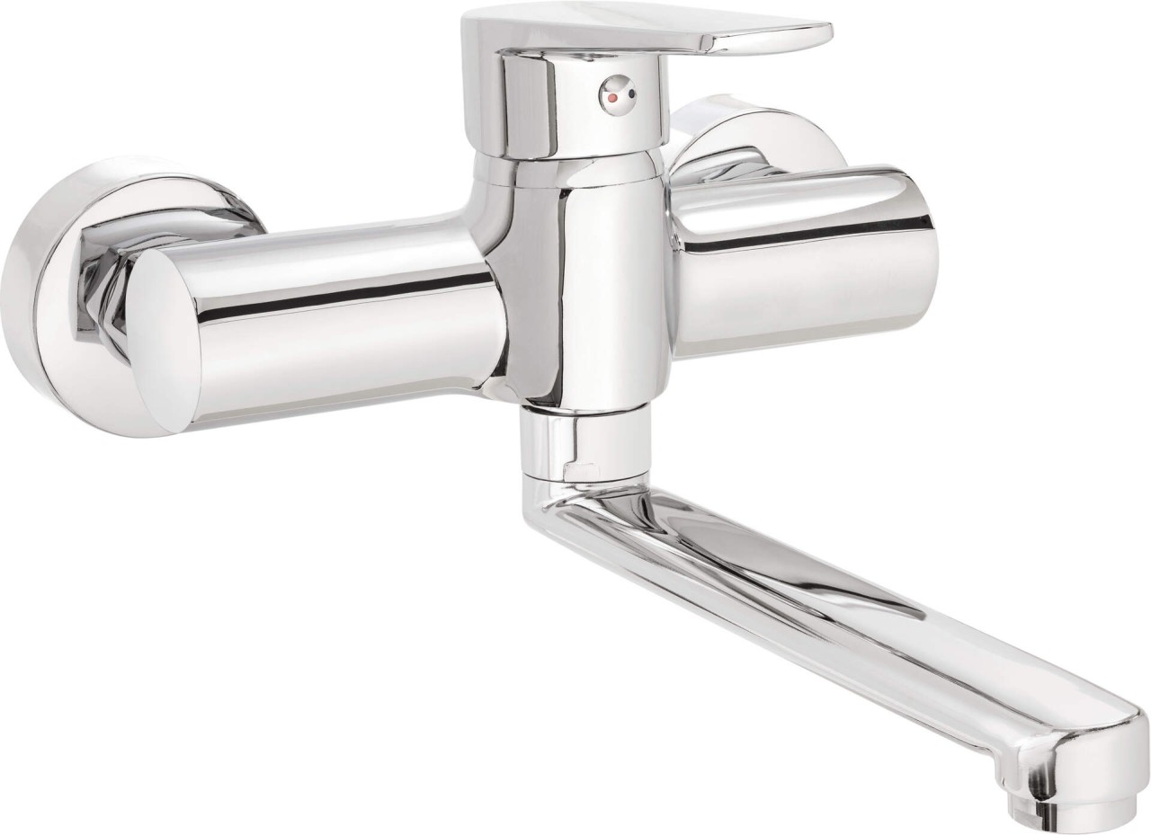 Neuesbad Serie 100 Waschtischarmatur zur Wandmontage, Chrom NB1DEBUT050M1