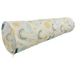 Relaxdays Spieltunnel 180cm Beige,Blau,Rosa