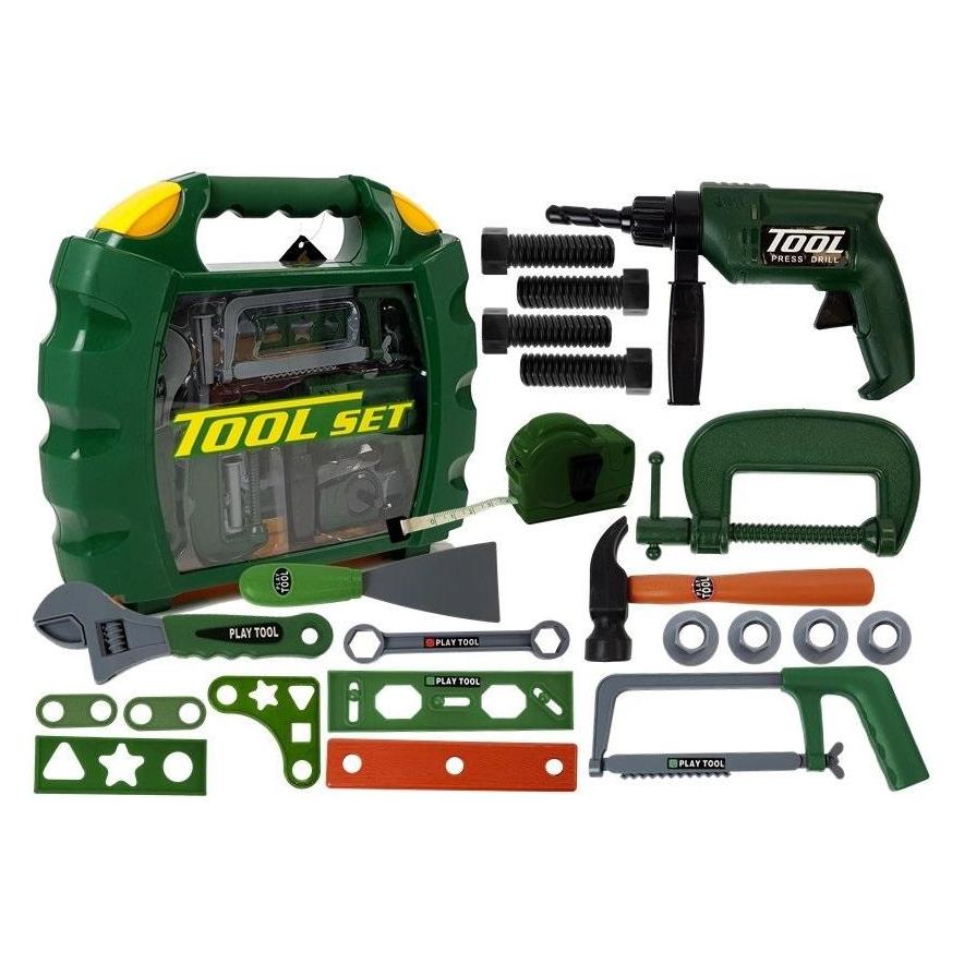 Lean Toys DIY-Werkzeugset im Koffer grün (36479300)