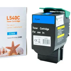 Toner kompatibel zu Lexmark 540H/ C540H1CG cyan