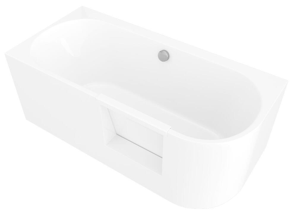 PORTAS Links Badewanne mit Tür, 160x75x60cm, Weiß