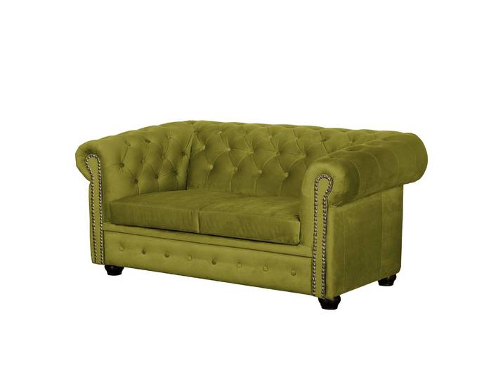 Sofa II 2-Sitzer Microfaser Grün/Pistaziengrün Webstoff 157 x 72 x 88cm Glamour