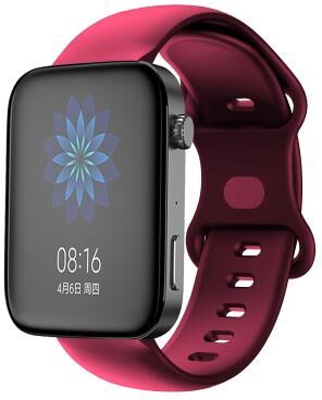 Everyday Crate Xiaomi Mi Watch 18mm Silicone Watch Band With Butterfly Buckle Soft Replacement Strap wine Red