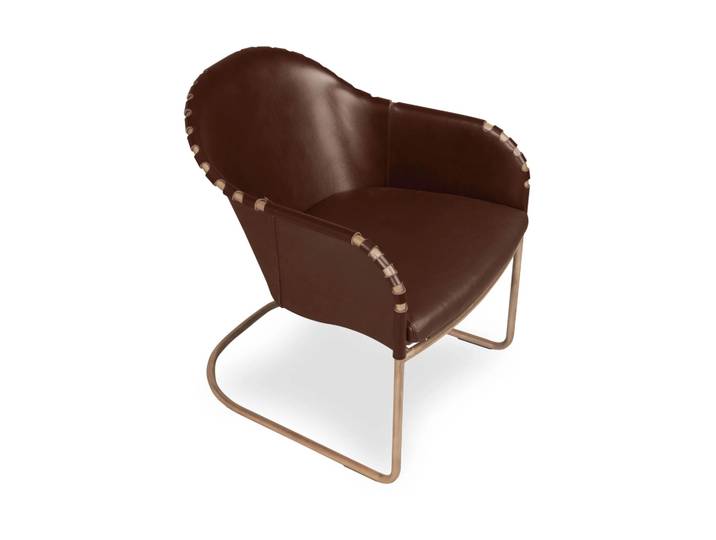 Källemo Fauteuil Ingo Brun cigare-traité laiton