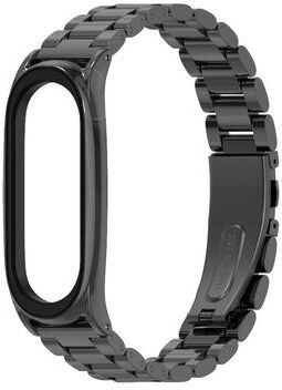 Everyday Crate Mijobs Xiaomi Mi Band 5 Strap Stainless Steel Metal Watch Band Replacement Bracelet black
