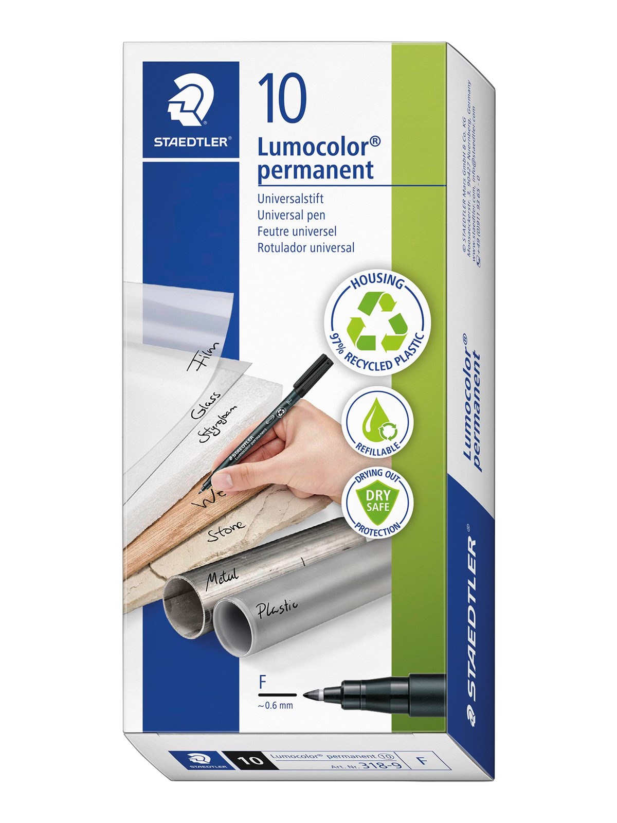 Staedtler Universal pen Lumocolor perm.10 pcs.F blac