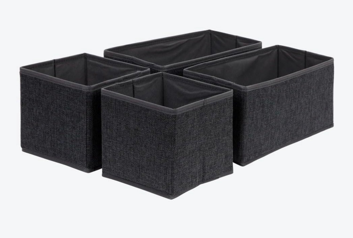 Homevero Opbergmanden Set van 4, Donkergrijs Linnen Look, Vouwbaar