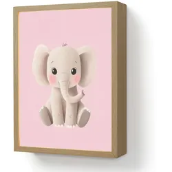 WANDLEUCHTE MIT AKKU Elefant - Baby - Rosa - Cartoon LED 30x40 cm Wandlampe
