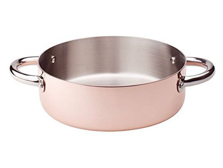 Töpfe Agnelli Schmorpfanne des Kupfer, des Fonds, Induktion, mit 2 Griffen, Edelstahl, 24 cm