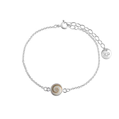 Armband VIVANCE "925/- Silber weiß mit Muschel weiß", weiß (weiß, weiß), Armbänder, Damen, 15+4cm, Silber 925 (Sterlingsilber), glänzend, Armband
