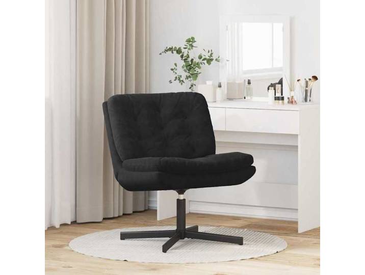 Noir Fauteuil/Chaise relaxant pivotant - SOLOMON - 1 PERSONNE - Noir 63x75x76 cm Velours FF424