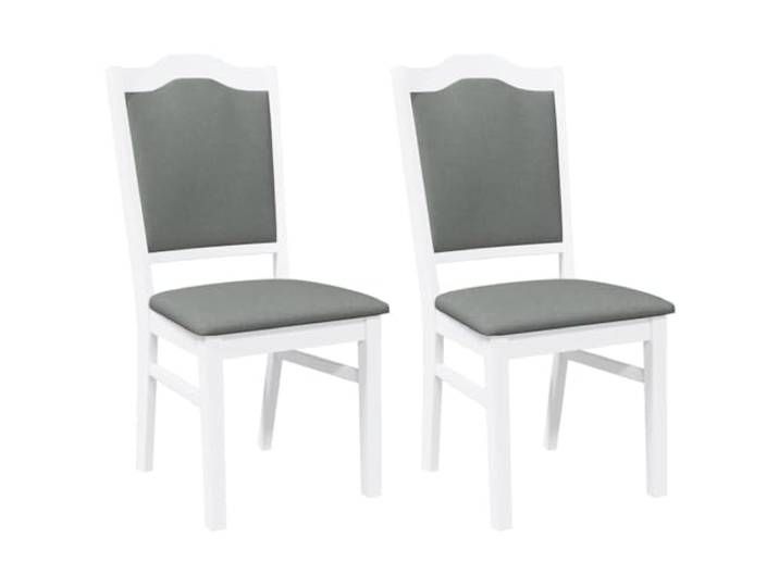 TEKGHUT Esszimmerstühle mit Kissen 2 STK. Weiß Massivholz Gummibaum Zeitloses ergonomisches Design, Gummibaum-Massivholz, stoßfest, langlebig, Kissen inklusive