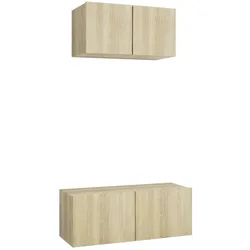 vidaXL 2-tlg. TV-Schrank-Set Sonoma-Eiche Holzwerkstoff
