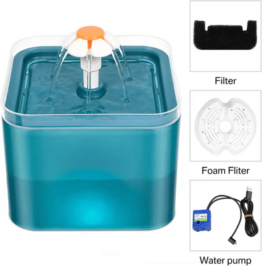 Inspire Curations GlowFlow 2L Automatic Cat Water Fountain With LED Filtration System green
