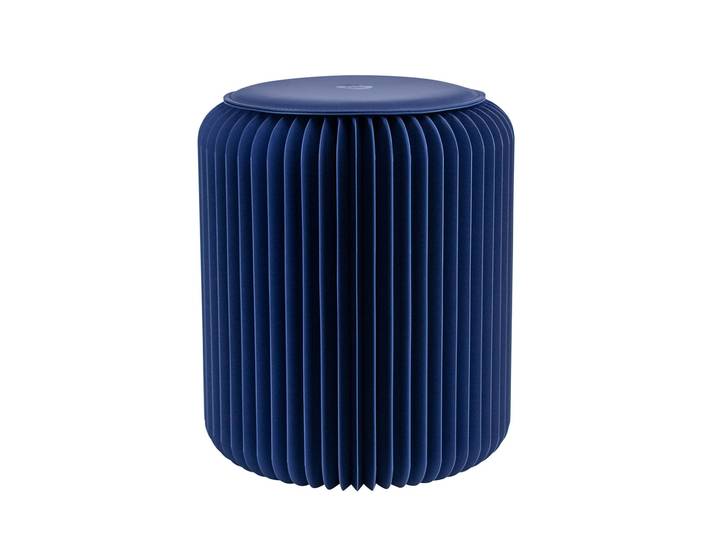 Paperflow Tabouret pliable Flexistool design accordéon H. 42 avec son coussin - Bleu