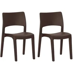vidaXL Gartenstühle 2 Stk. Mokka Polypropylen