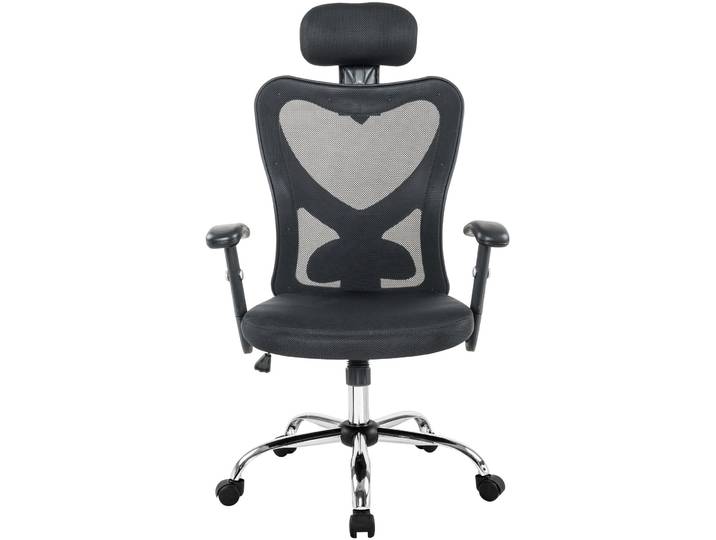 Bürostuhl Dimitri schwarz Textilleder/Nylon Mesh H 114 cm
