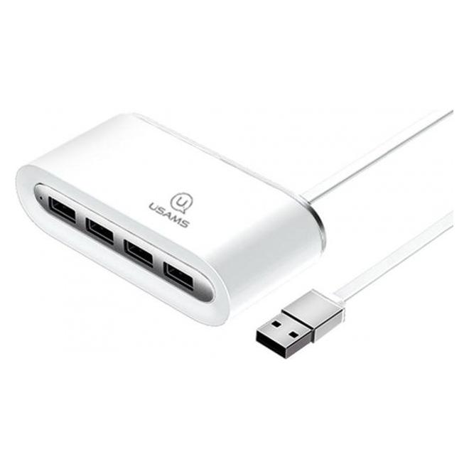 Usams Adapteris HUB US-SJ238 4xUSB 2.0 balta (USB-A, 4 Ports) (SJ238FX01)
