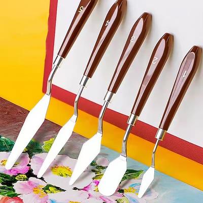 5 Stück Malmesser Edelstahl Spachtel Spachtel Ölmalzubehör Farbmischset für Ölleinwand Acrylmalerei-lightwish