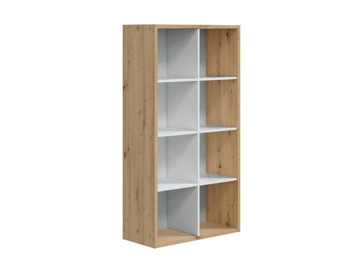 Bibliothèque effet bois beige, blanc 71x33 cm