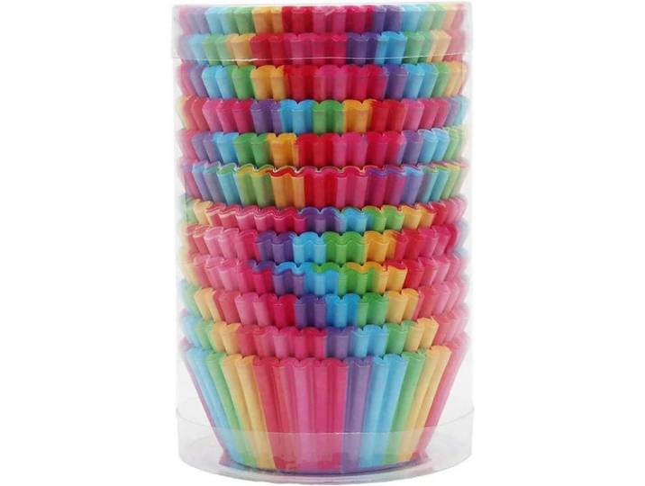 Muffinförmchen 200 Stück Set Regenbogen Papier, Mehrfarbig, 7x5x3 cm, Backen & Backzubehör, Backformen, Muffinformen