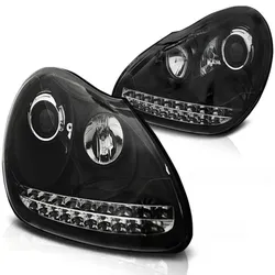 Xenon Scheinwerfer LED Tagfahrlicht Optik passend für Porsche Cayenne 955 02-06 Schwarz
