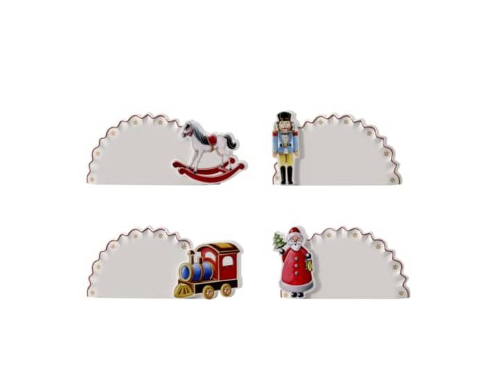 Villeroy & Boch - Toy's Delight Tischkarten 4er-Set Bunt, Weihnachtsdeko, Tischdekoration, Platzkarten, Weihnachtsdekoration, Deko Weihnachten, Premium Porzellan