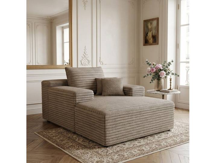 Soverkim Schlafsofa Bequemes Corduroy-Sofa mit tiefer Sitzfläche, Chaiselongue, Schwamm, 1 Teile, für Wohnzimmer, Schlafzimmer, Wohnung