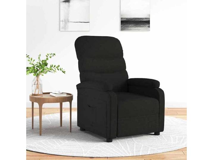 Chaise intérieure moderne Fauteuil inclinable Noir Tissu(8121）