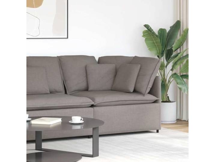 Xolmizyn Modulares Eckmodul Ecksofa Stoff 100x100 cm Taupe Wohnzimmer, Kombinierbar, Metallrahmen, Schaumstoffpolsterung