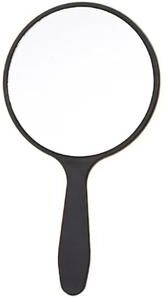 Uplift Picks Cute Round Handheld Makeup Mirror Anti Fall Portable Beauty Hand Mirror black (l)
