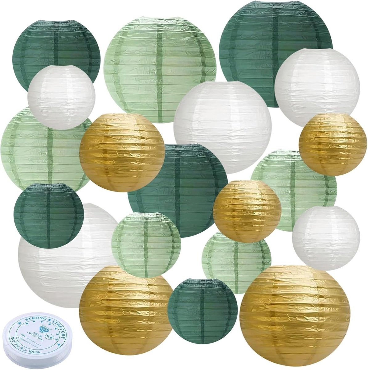 Omgoods Set van 20 Kleurige Papieren Lantaarns voor Decoratie